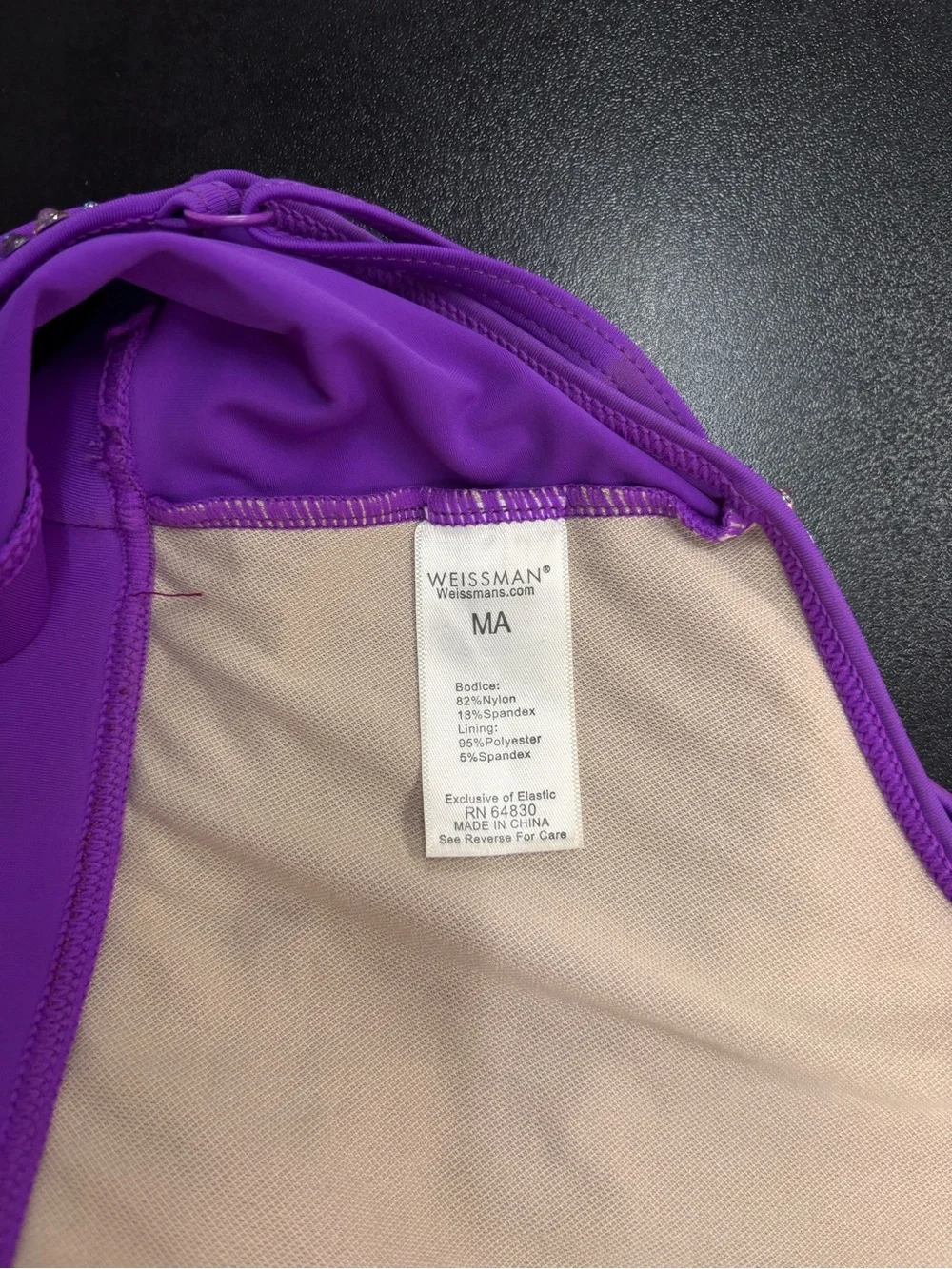 Weissman Purple and Black Dance Costume Set